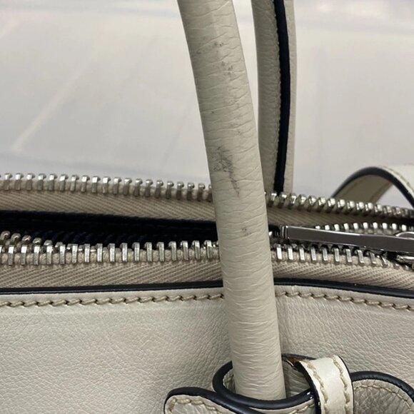 PRADA Logo 2Way Shoulder Hand Bag Glace Calf Leather White Talco 428-082525 - Picture 16 of 16